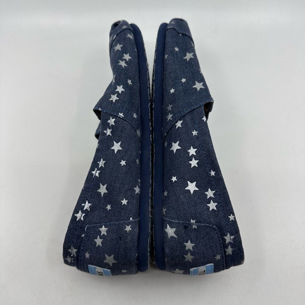 TOMS Navy/White Star Print Slip-On Women's US9 UK7 Loafers Shoes Flats Round Toe - Picture 5 of 7